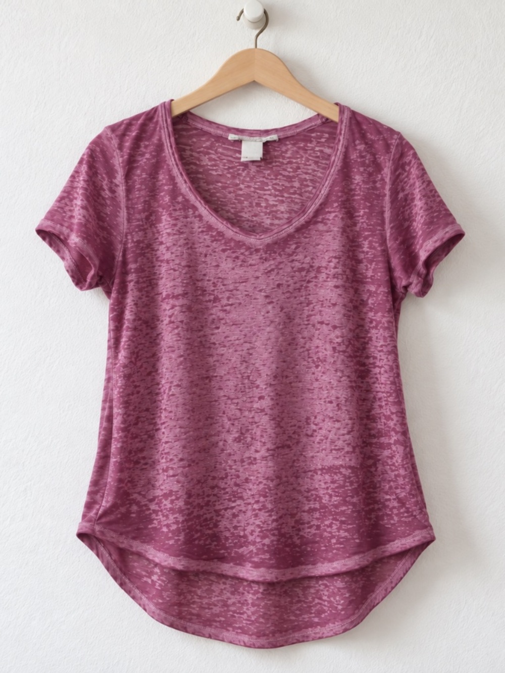 American Rag Mauve Burnout Scoop Neck High Low Casual Relaxed Tee XS